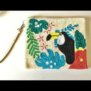 Beaded Clutch Purse Brand New Summer Purse Beaded New Tropical Design